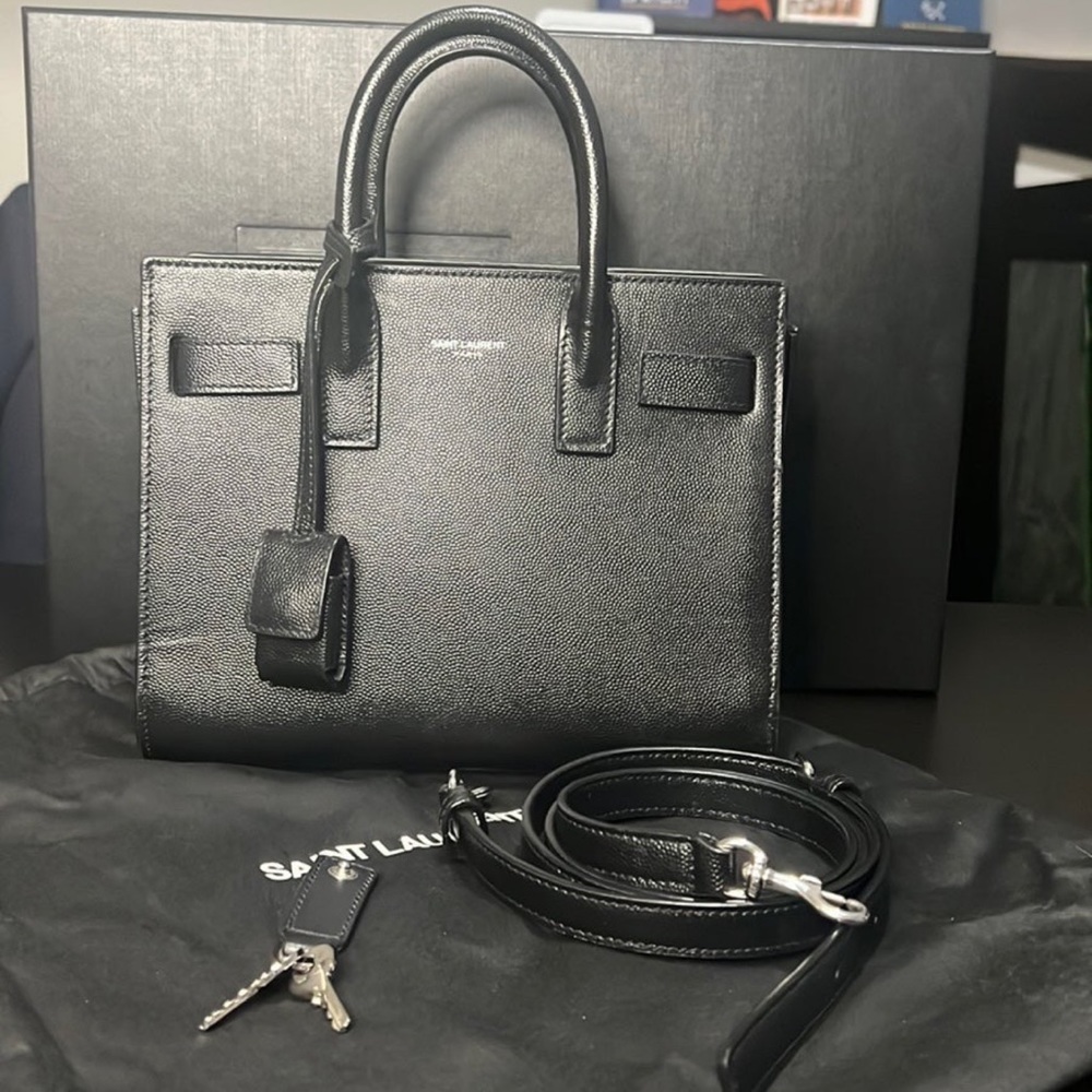Saint Laurent Nano Sac De Jour in Pebbled Grain